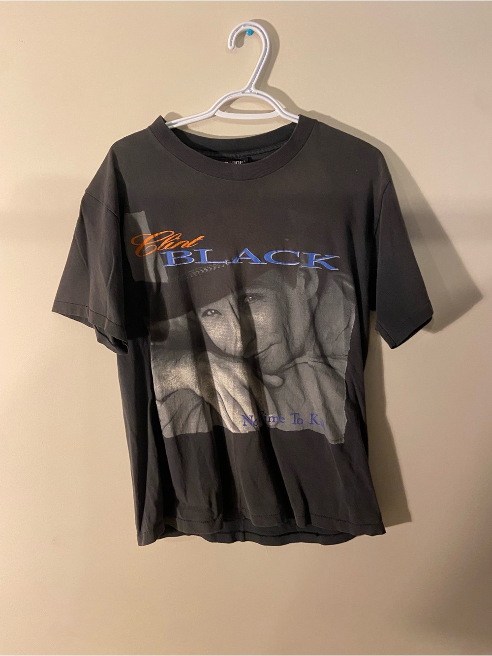 Black Graphic Short Sleeve Tee with Front Portrait Print